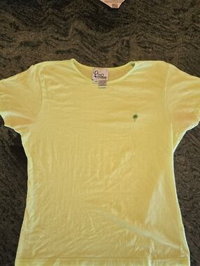 Lilly Pulitzer Lime Tee with Green Palm Embroidery
